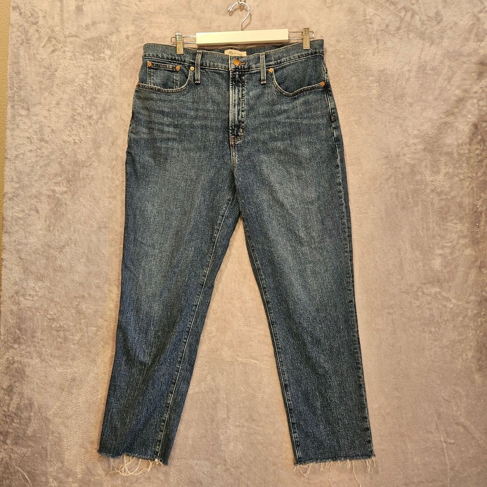Madewell Jeans women 36x27.5 raw hem high rise mom straight citychic retro comfy
